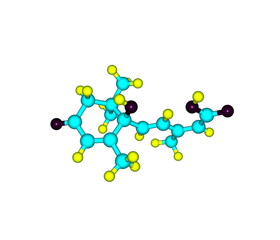 Abscisic acid molecule isolated on white