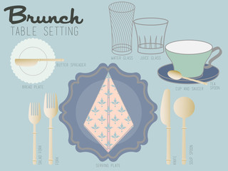 BRUNCH TABLE SETTING
Bohemian style tableware for brunch.