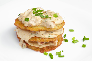 potato pancake with sauce