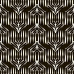 Vector seamless pattern. Monochrome illusion ornament with styli