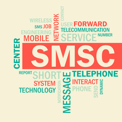 SMSC word cloud, Short message service centre