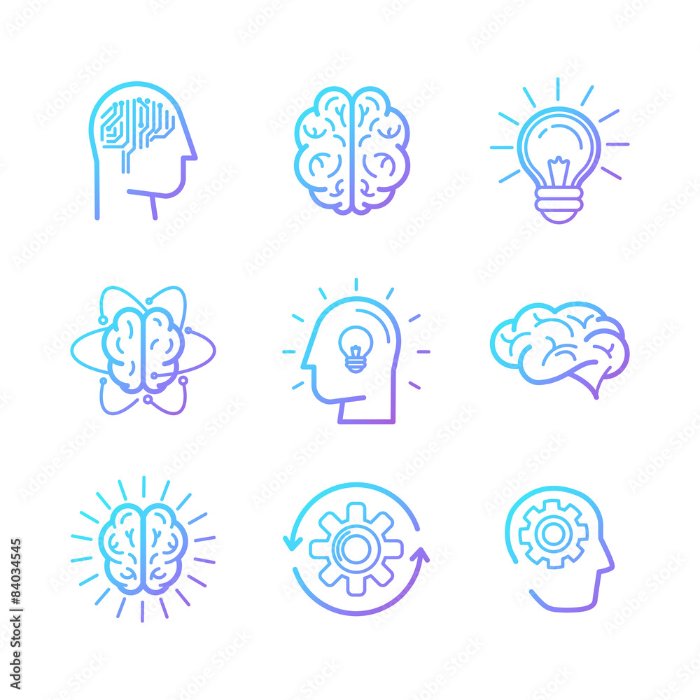 Aufkleber Vector linear icons and design elements