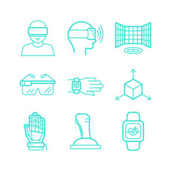 Vector set of icons in trendy linear style