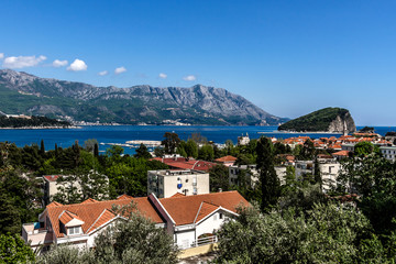 Panoramic view of medieval town Budva. Montenegro, Europe. 