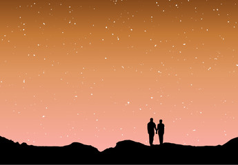 Couple silhouette twilight 3