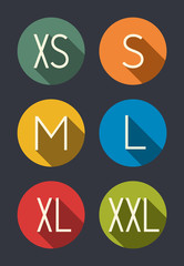 Clothes sizes icon set