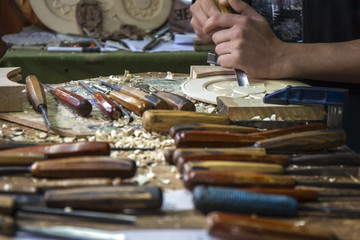 Carviner in His Art Workshop