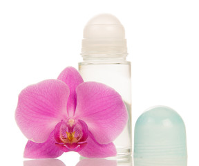 Obraz na płótnie Canvas Deodorant and orchid flower