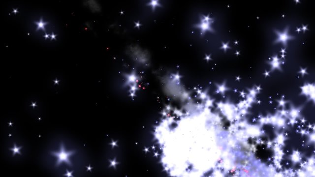 Star burst through the sky that changes to alpha channel