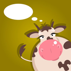 Cartoon cow. vector Illustration