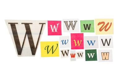 Letters W from newspapers