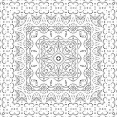 Seamless Outline Floral Pattern