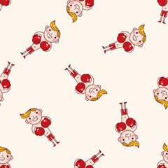 boxer , cartoon seamless pattern background