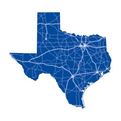 Obraz premium Texas road map