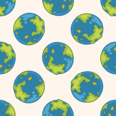 Space earth , cartoon seamless pattern background