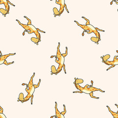 animal giraffe cartoon , cartoon seamless pattern background