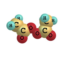Diacetyl peroxide molecule isolated on white