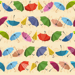 Fototapeta na wymiar Umbrellas. Seamless pattern. 