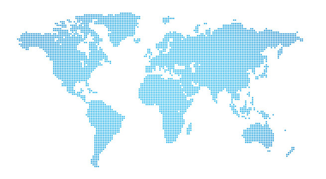 Abstract vector illustration of a dotted worldmap