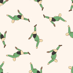 Sport soccer player , cartoon seamless pattern background