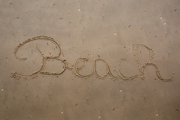 The nice inscription on the sand - sun
