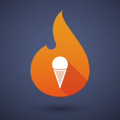 Flame icon with an ice cream