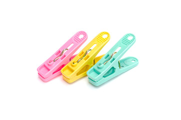 clothespins isolated on a white