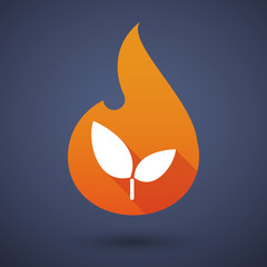 Flame icon with a plant