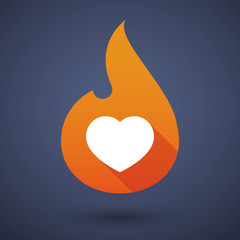 Flame icon with a heart