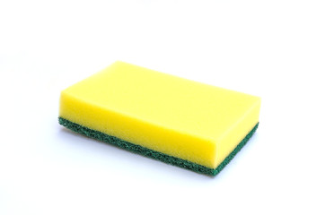 household cleaning sponge isolated on white background