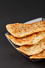 traditional russian food baking from dough and meat