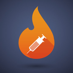 Flame icon with a syringe