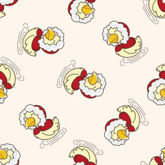 animal duck winter cartoon , cartoon seamless pattern background