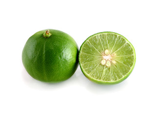 Fresh lime isolated on white backgroung.