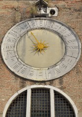 Fototapeta na wymiar Clock of San Giacomo di Rialto church in Venice, Italy