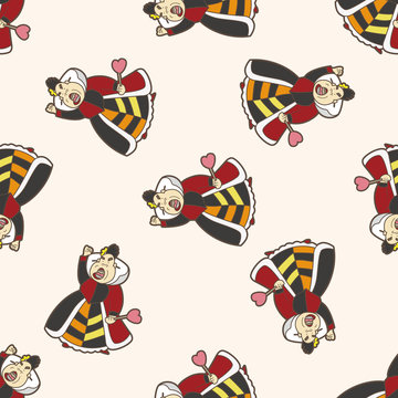 alice in wonderland , cartoon seamless pattern background