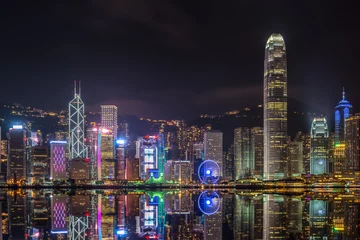 Fototapete Rund Hong Kong by Night © Joshua Davenport