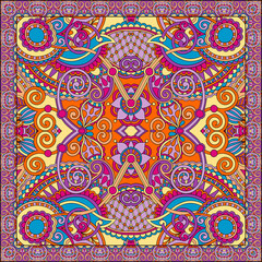 Traditional ornamental floral paisley bandanna. Square ornament