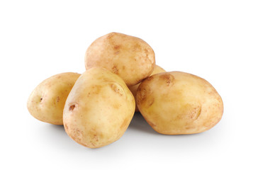 New potato isolated on white background close up