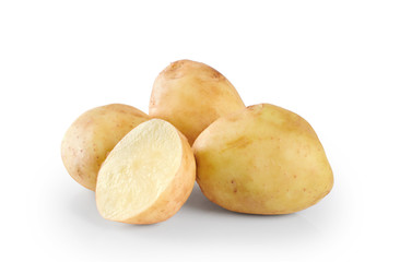 New potato isolated on white background close up