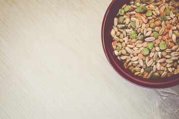 various dried split mixed grains in a bowl