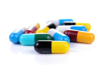 pills capsule isolated on white background