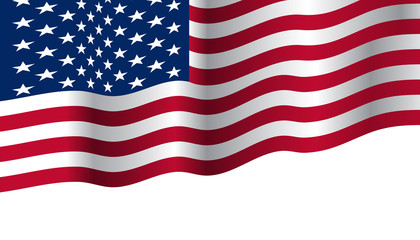 USA flag of a waving vector