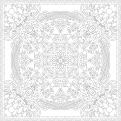 unique coloring book square page for adults - floral authentic c