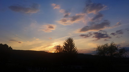 Stunning summer sunset from above