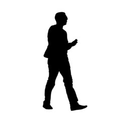 man with phone vector silhouette