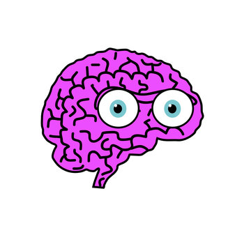 brain violet cartoon vector