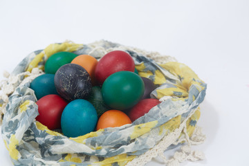 Easter eggs are folded into the fabric