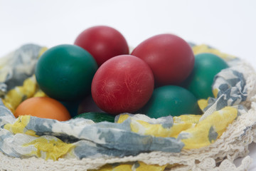 Easter eggs are folded into the fabric
