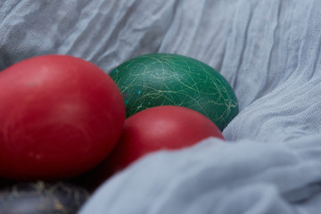 Easter eggs are folded into the fabric